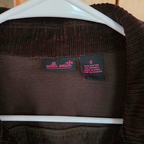 Women's Willi Smith Brown Corduroy Blazer Jacket Sports Coat Top Size 4/S [162] - Picture 5 of 6